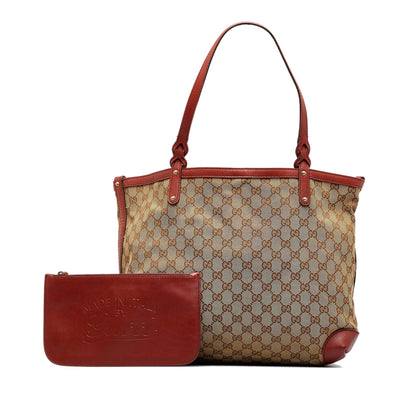 Brown Gucci GG Canvas Craft Tote Bag