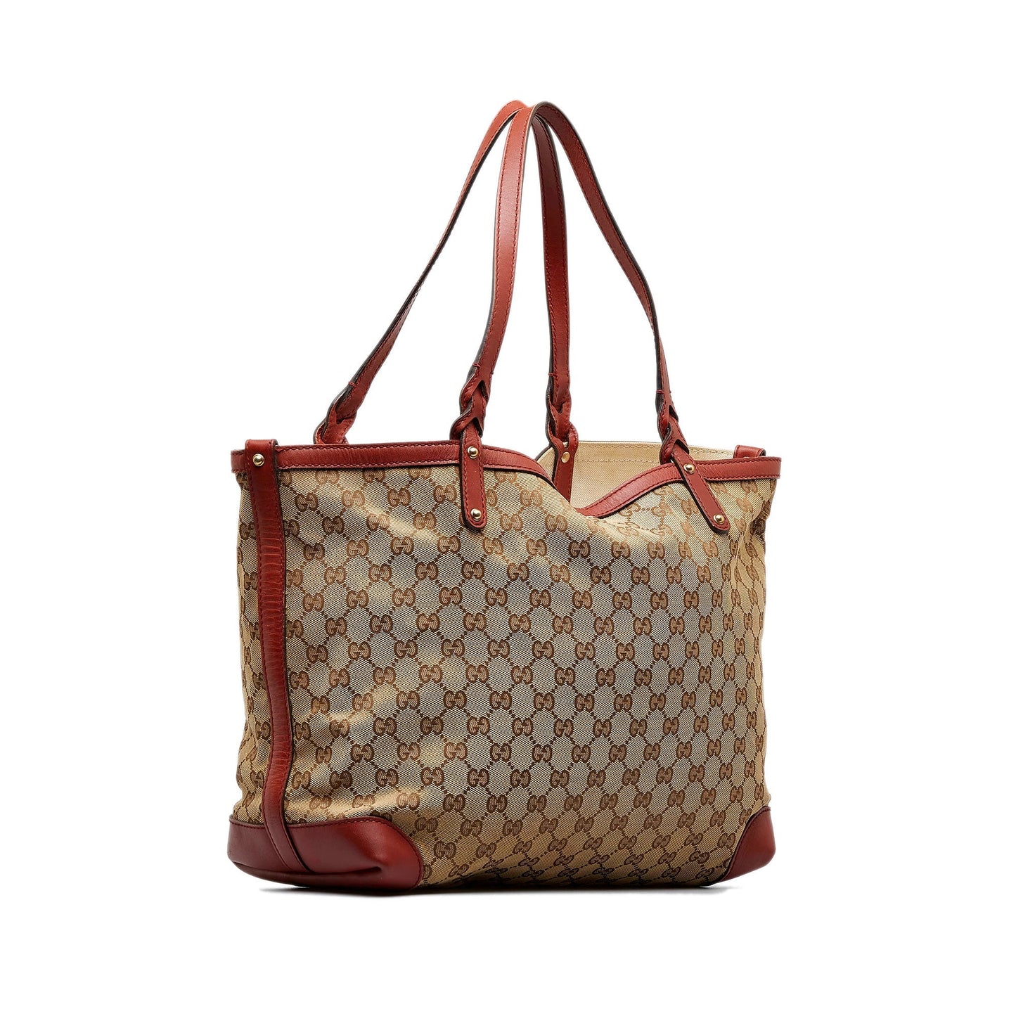 Brown Gucci GG Canvas Craft Tote Bag