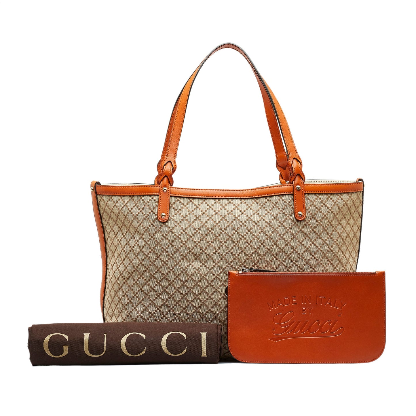 Tan Gucci Diamante Craft Tote