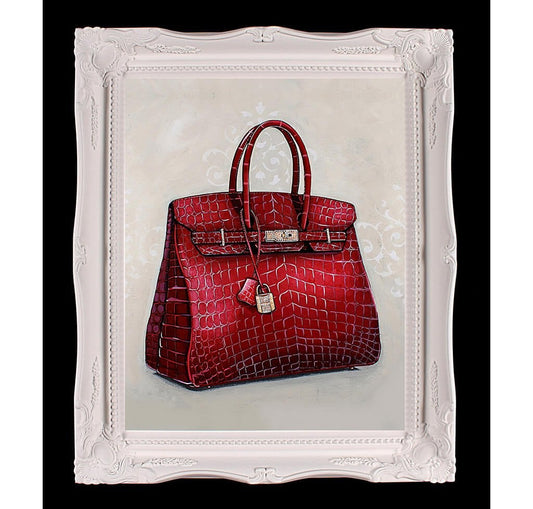 Medium Limited Edition Rouge Hermès Birkin Giclée