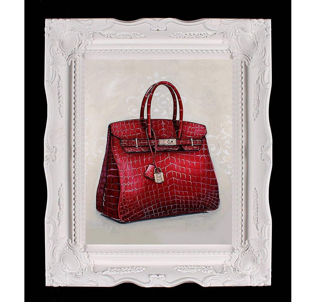 Small Limited Edition Rouge Hermès Birkin Giclée