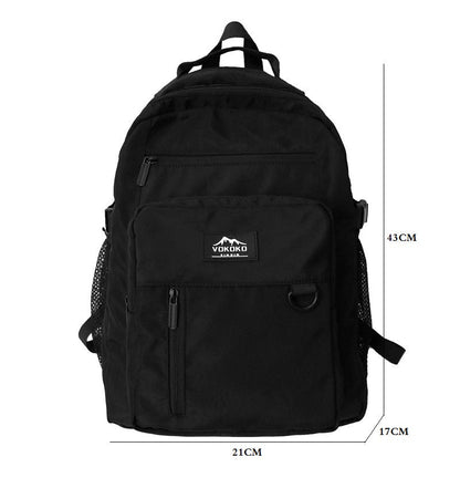 Gothslove Black Backpack for School Large Capacity Collegiate Backpack Waterproof Nylon Backpacks for Teens