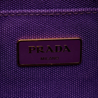 Prada Canapa Logo Handbag Small Purple Canvas