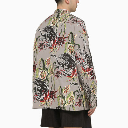 Prada Granite-Coloured Shirt With Cotton Print Men