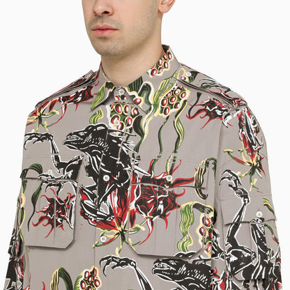 Prada Granite-Coloured Shirt With Cotton Print Men