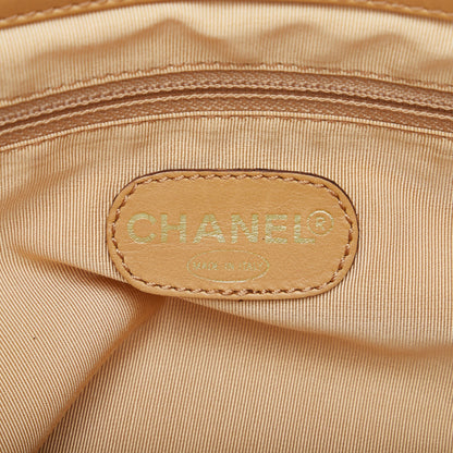 Tan Chanel CC Embossed Leather Tote Bag