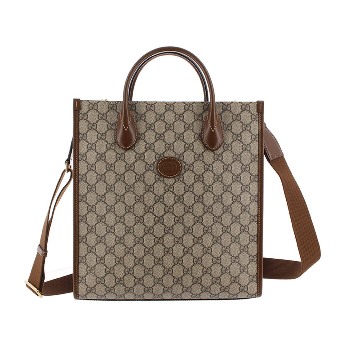 Gucci Interlocking G Handbag Brown GG Supreme Canvas