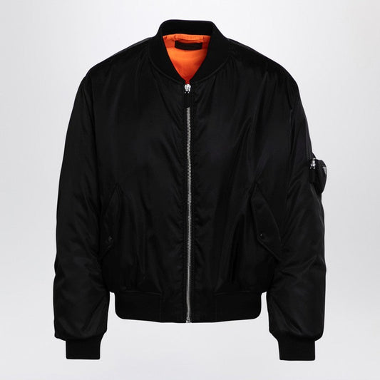 Prada Black Padded Re-Nylon Bomber Jacket Men