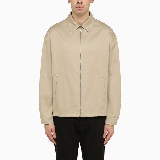 Prada Lightweight Cotton Jacket In Rope Colour Men