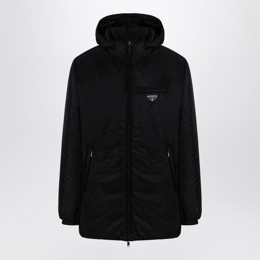 Prada Black Padded Parka In Re-Nylon Men