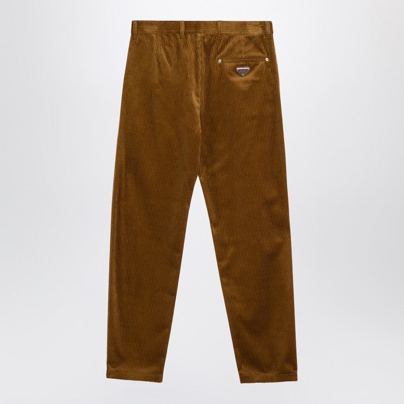 Prada Barley-Coloured Corduroy Trousers Men