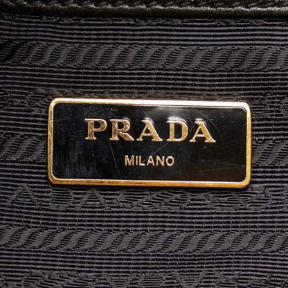 Prada Canapa Tessuto Bow Handbag Black