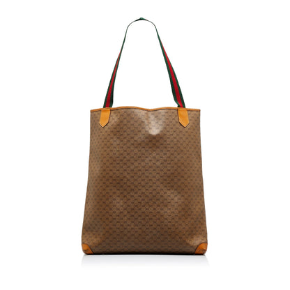 Brown Gucci Micro GG Supreme Web Tote