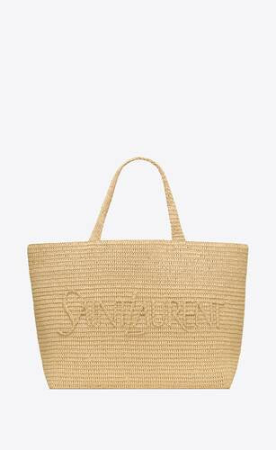 Saint Laurent Women Saint Laurent Raffia Blend Tote Bag