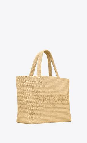 Saint Laurent Women Saint Laurent Raffia Blend Tote Bag