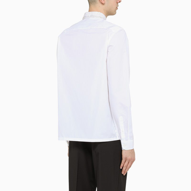 Prada White Prada Holyday Shirt With Crystals Men