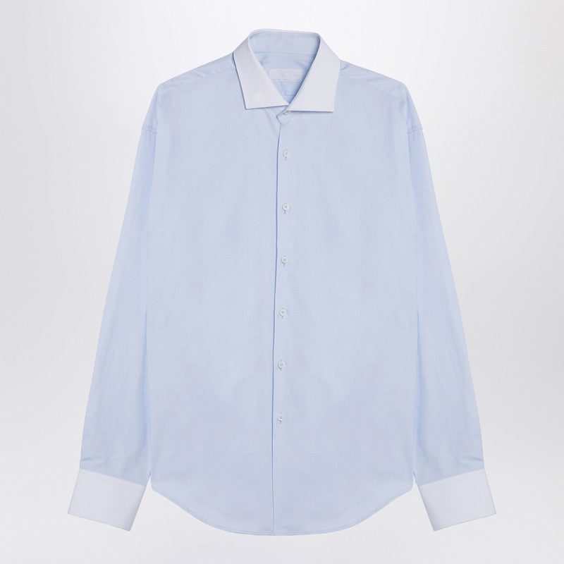 Prada Light Blue Cotton Shirt Men