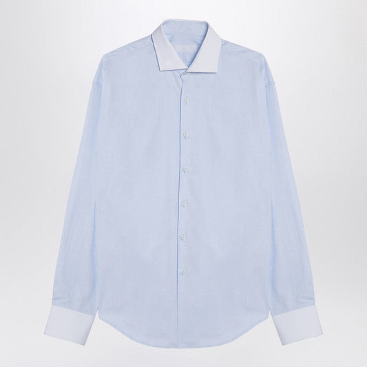 Prada Light Blue Cotton Shirt Men