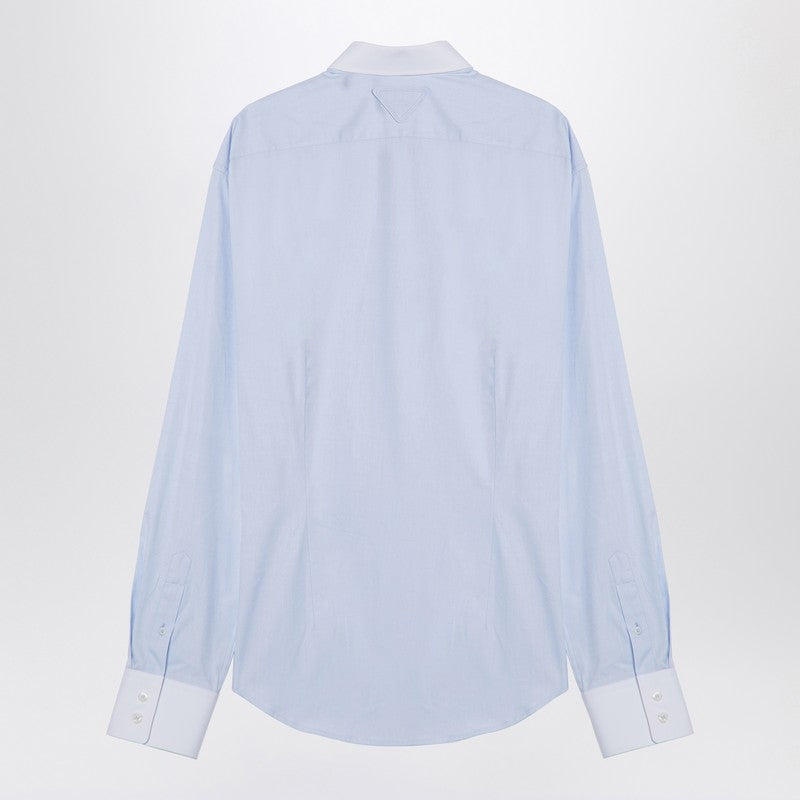 Prada Light Blue Cotton Shirt Men