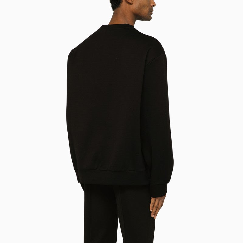 Prada Black Crew-Neck Sweatshirt With Triangle Logo Men