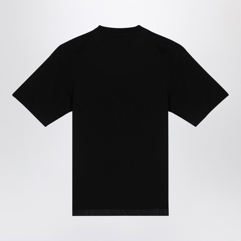 Prada Black Cotton And Re-Nylon T-Shirt Men