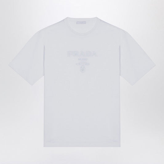 Prada White Cotton T-Shirt With Logo Men