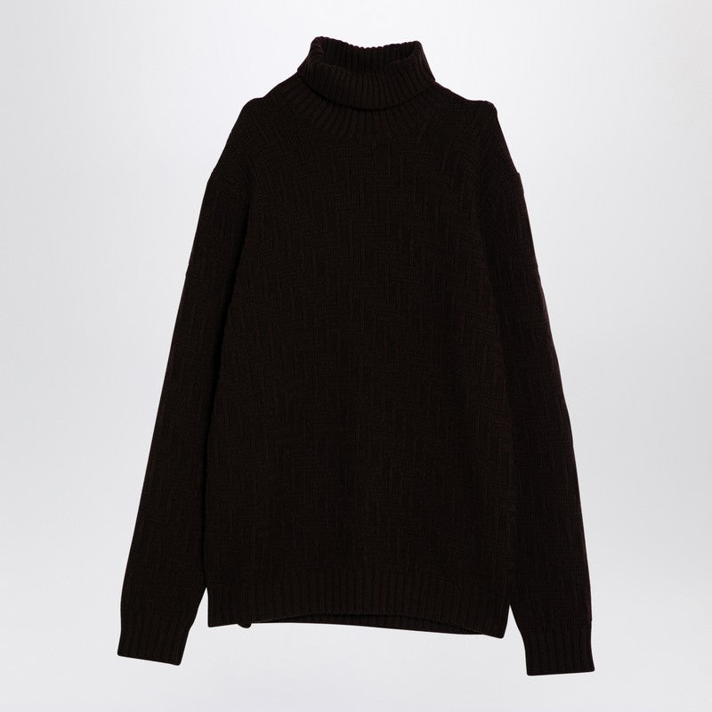 Prada Brown Cashmere Blend Turtleneck Sweater Men