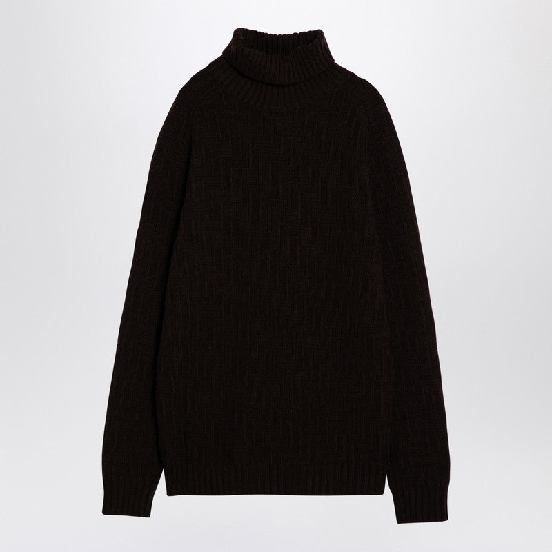 Prada Brown Cashmere Blend Turtleneck Sweater Men