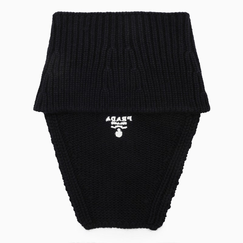 Prada Blue Cashmere Neck Warmer With Logo Men