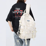 Gothslove Backpack Large Capacity Nylon Waterproof Students  Bookbag Black Schoolbag Backpacks for Colleges