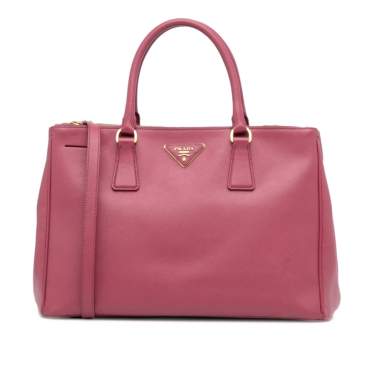 Prada Double Zip Galleria Pink Saffiano