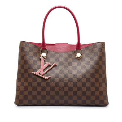 Brown Louis Vuitton Damier Ebene Riverside Tote Bag