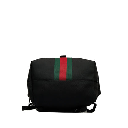 Gucci Web Fold Over Techno Backpack Black