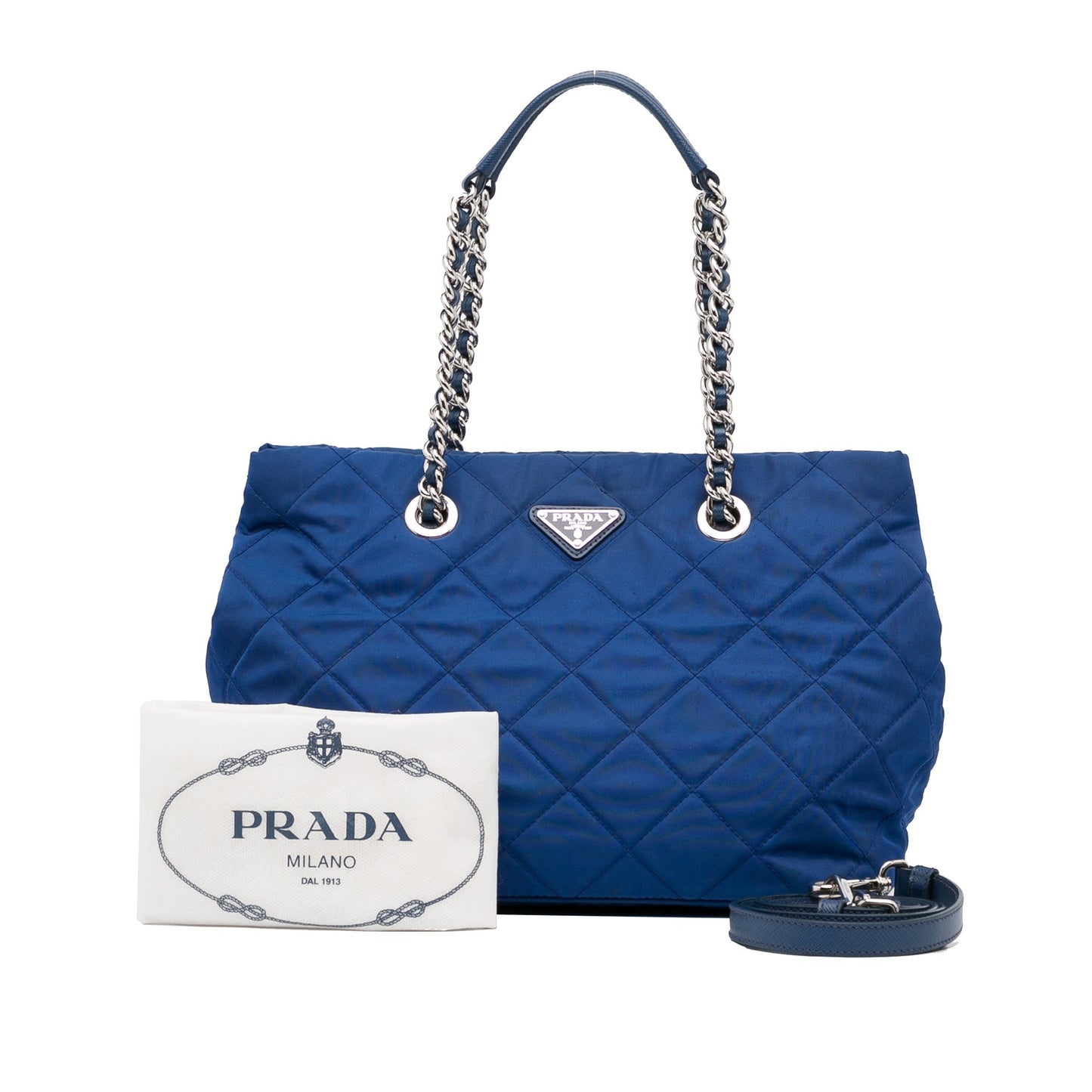 Prada Tessuto Impuntu Blue Nylon Canvas