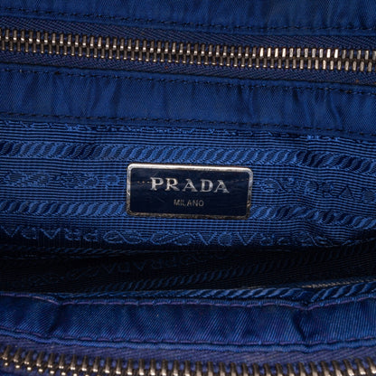 Prada Tessuto Impuntu Blue Nylon Canvas