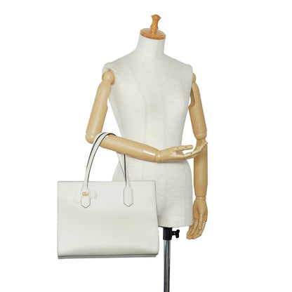 White Gucci GG Ribbon Tote Bag