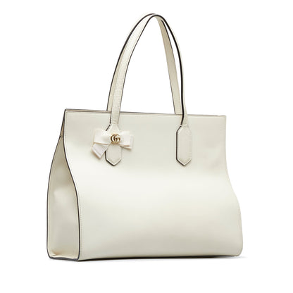 White Gucci GG Ribbon Tote Bag