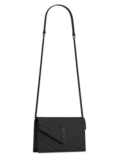 YSL CASSANDRE MATELASSÉ ENVELOPE CHAIN WALLET