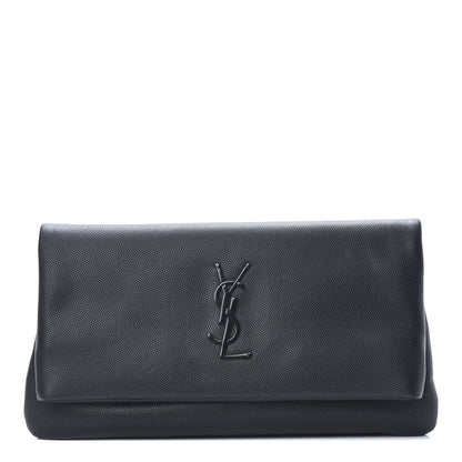 YSL GRAIN DE POUDRE WEST HOLLYWOOD MONOGRAM FOLD OVER CLUTCH