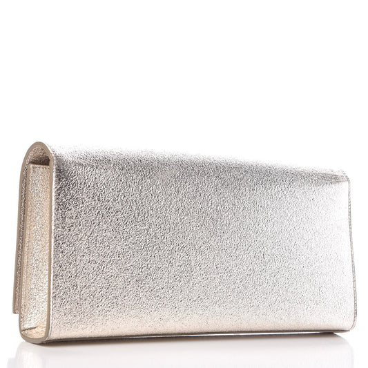 YSL METALLIC CALFSKIN MONOGRAM CASSANDRE CLUTCH