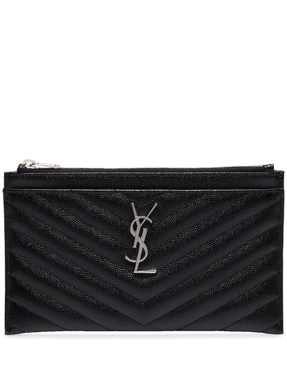 YSL MONOGRAM CHEVRON QUILTED BAG CLUTCH