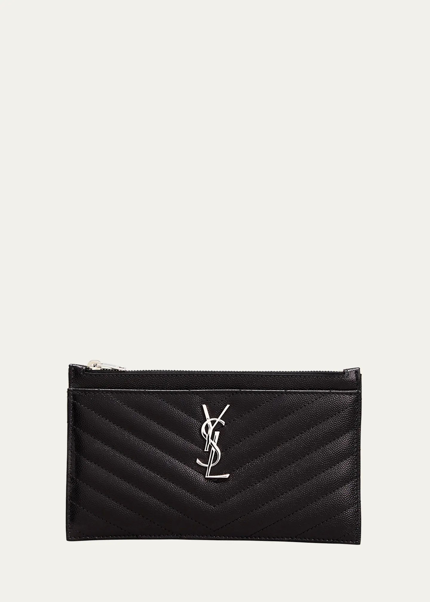 YSL MONOGRAM CHEVRON QUILTED BAG CLUTCH