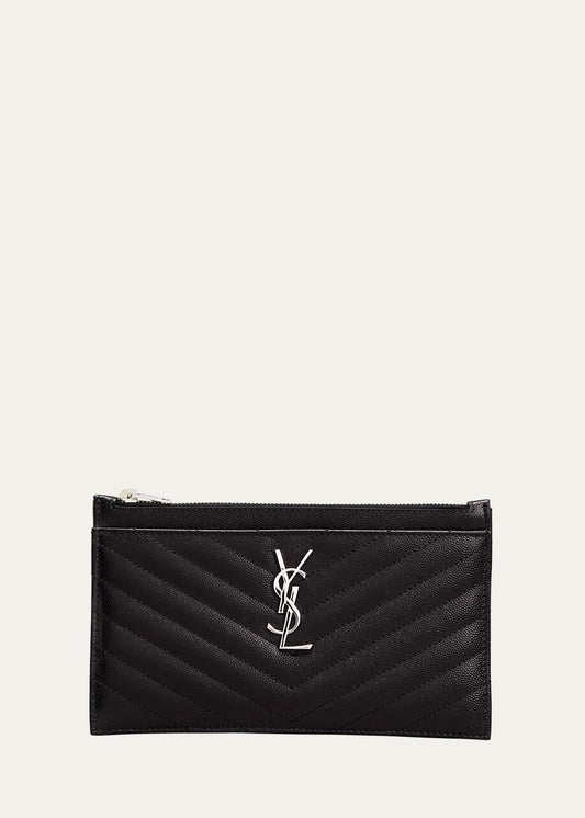 YSL MONOGRAM CHEVRON QUILTED BAG CLUTCH