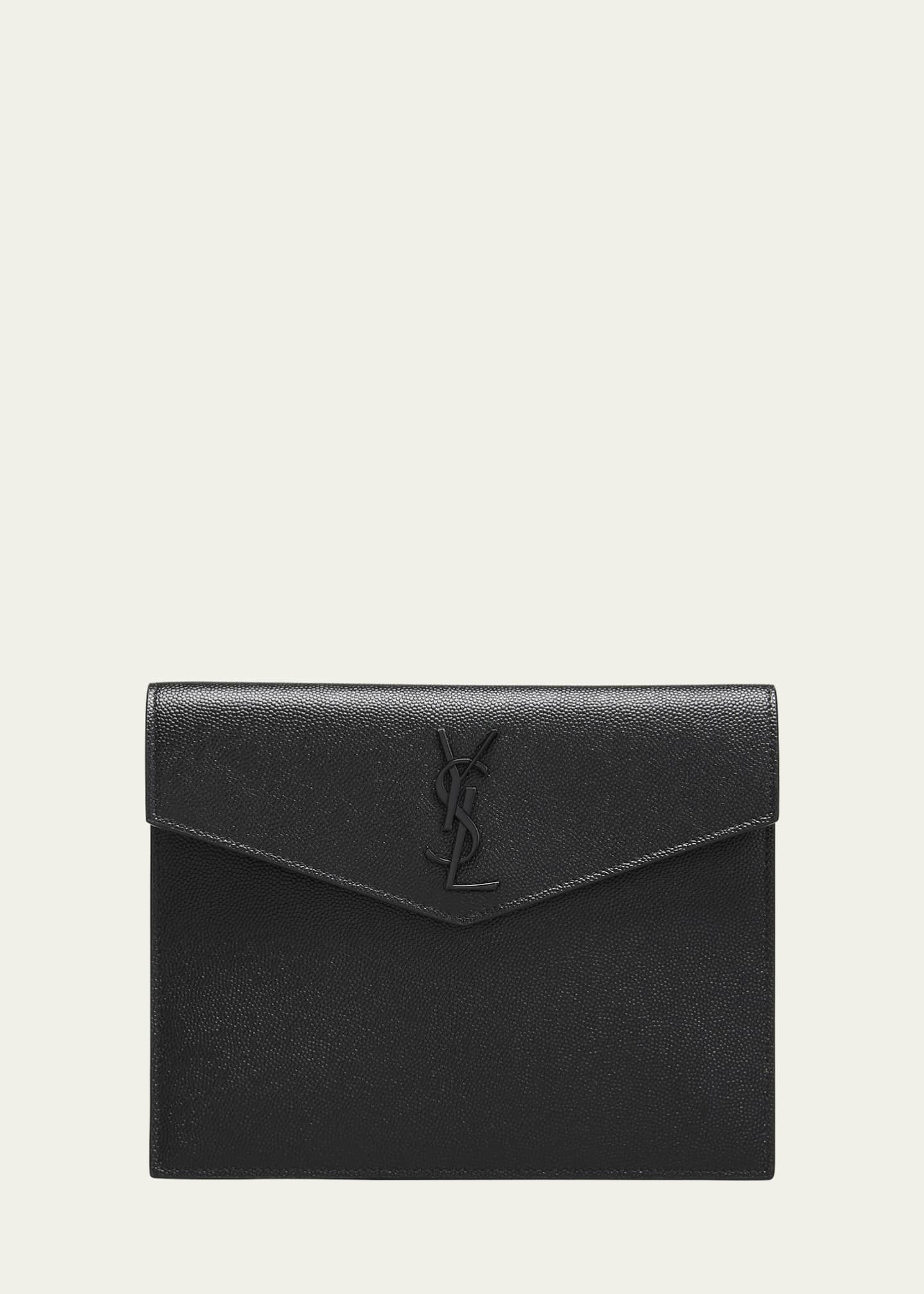 YSL UPTOWN BABY GRAINED LEATHER CLUTCH/WALLET