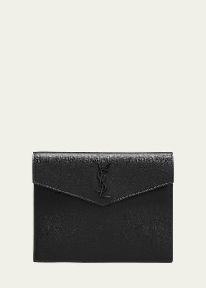 YSL UPTOWN BABY GRAINED LEATHER CLUTCH/WALLET