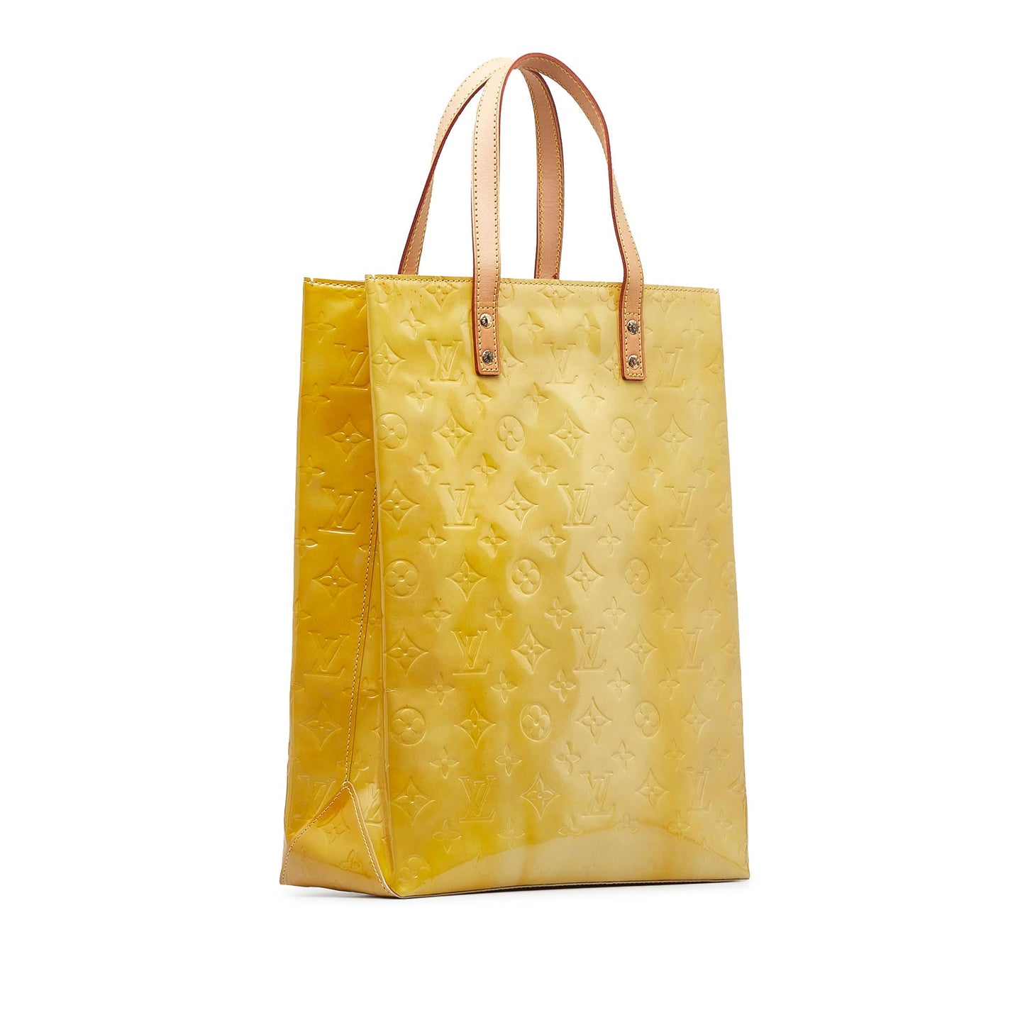 Gold Louis Vuitton Monogram Vernis Reade MM Tote Bag