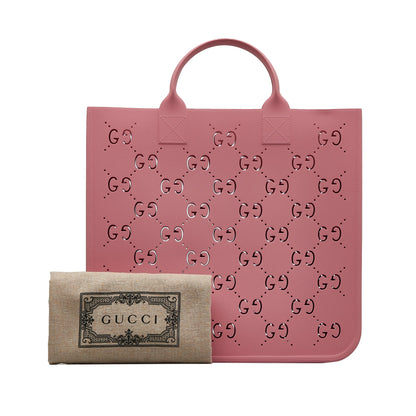 Pink Gucci Kids' GG Rubber Tote Bag