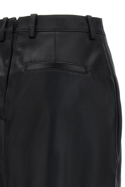 Saint Laurent Women Shiny Gabardine Skirt