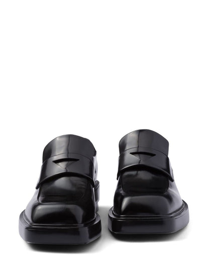 Prada Women Square-Toe Leather Loafers