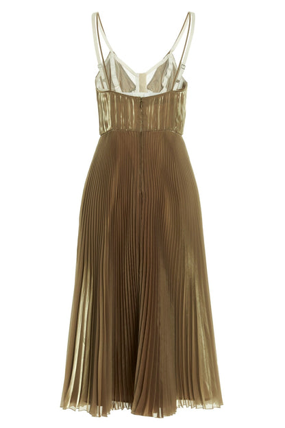 Prada Women Pleated Voile Satin Dress